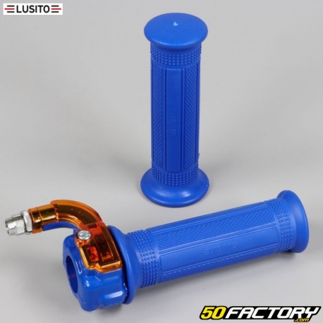 Empuñadura de gas Mini Targa con revestimiento izquierdo Peugeot  XNUMX, MBK XNUMX... Azul Lusito