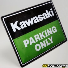 Sinal de esmalte Kawasaki &quot;Somente estacionamento&quot; 30x40 cm
