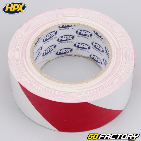 Lona de seguridad americana HPX blanca y roja 48 mm x 25 m