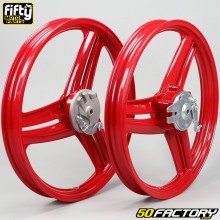 17 polegadas jantes tipo rodas de hélice Grimeca Peugeot 103 SP, MVL... Fifty vermelho