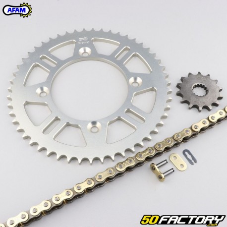 Kit chaîne renforcé 14x51x124 Yamaha YZ 85 grandes roues Afam or