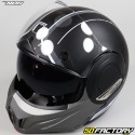 Capacete modular Nox  Stratos Fighter  preto fosco e titânio