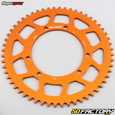 Couronne 56 dents alu 420 Sherco SM, SM-R, SE-R, Suzuki RMX, SMX 50 Supersprox orange