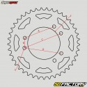 Rear sprocket 56 aluminum teeth 420 Sherco SM SM-R, SE-R, Suzuki RMX,  SMX  50  Supersprox red