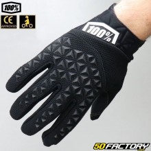 Guantes cross 100% Airmatic motocicleta negra con aprobación CE