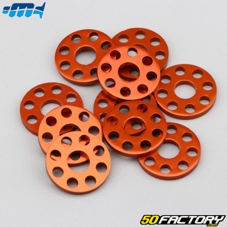 Arandelas Planas XNUMXmm Taladradas Motocross Marketing  aluminio Ã˜XNUMX mm naranja (lote de XNUMX piezas)