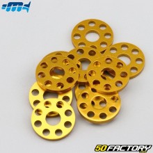 Ø6 mm arruelas planas perfuradas Motocross Marketing alu Ø18 mm amarelo (conjunto de 10 peças)