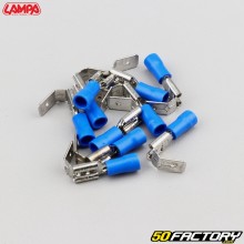 Conectores eléctricos planos macho/hembra Ø6.3 mm crimpado Lampa azules (paquete de 10)