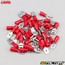 6.3 mm male, female crimp terminals Lampa red (pack of 40)