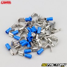 Terminais pratos macho/fêmea Ø6.3 mm crimpagem azules Lampa (conjunto de 40)