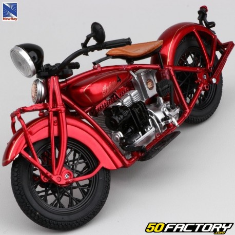 Miniatura de motocicleta roja, miniatura coleccionable retro de