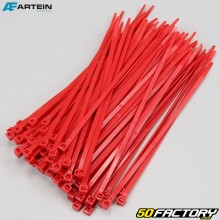 Colliers plastique (rilsan) 4.5x200 mm Artein rouges (100 pièces)