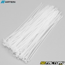 Colliers plastique (rilsan) 2.6x200 mm Artein blancs (100 pièces)