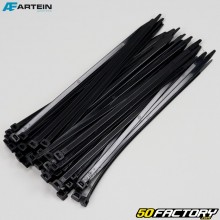 Colliers plastique (rilsan) 7.5x300 mm Artein noirs (50 pièces)