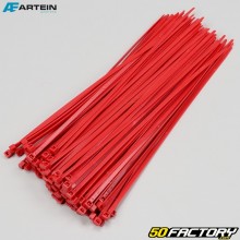 Colliers plastique (rilsan) 4.5x280 mm Artein rouges (100 pièces)