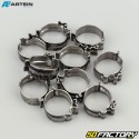 Ã˜12 mm W4 clip-on hose clamps Artein stainless steel (set of 10)