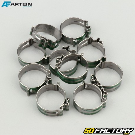 Ã˜16 mm W4 clip-on hose clamps Artein stainless steel (set of 10)