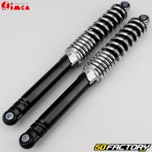 Adjustable rear shocks 360 mm Peugeot 103, MBK 51, Imca black and chrome Motobecane