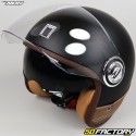 Jet helmet Nox Heritage matte black and brown leather