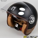 Capacete de jato Nox  Couro preto fosco e marrom Heritage