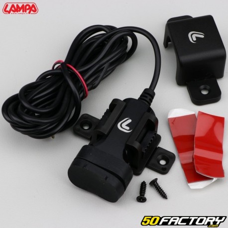 USB 12/24V power socket Lampa black omega