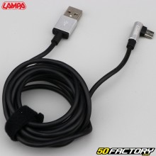 Angled USB/Micro USB cable XNUMX meters Lampa  black