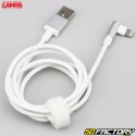 Cable USB/Lightning Apple de XNUMX metros en ángulo Lampa  color blanco