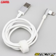 Cable en ángulo USB/Lightning Apple de 1 metros Lampa color blanco