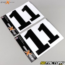 Number 1 Evo-X Stickers Racing gloss blacks (set of 4)