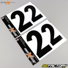 Nummer XNUMX Evo-X-Aufkleber Racing  schwarz glänzend (XNUMXer-Set)