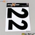 Números 2 Evo-X Racing negros brillantes (juego de 4)
