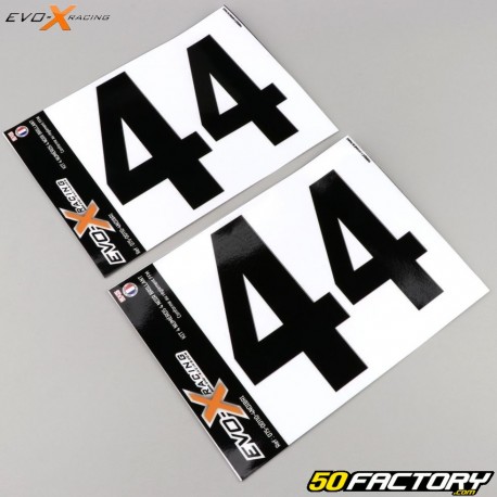 Zahlen 4 Evo-X Racing schwarz glänzend (4er-Set)