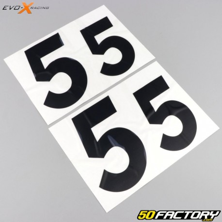 Zahlen 5 Evo-X Racing schwarz glänzend (4er-Set)