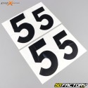 Números 5 Evo-X Racing negros brillantes (juego de 4)