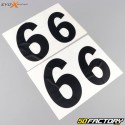 Números 6 Evo-X Racing negros brillantes (juego de 4)