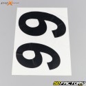 Zahlen 6 Evo-X Racing schwarz glänzend (4er-Set)