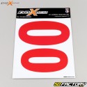 Números 0 Evo-X Racing vermelhos brilhantes (conjunto de 4)