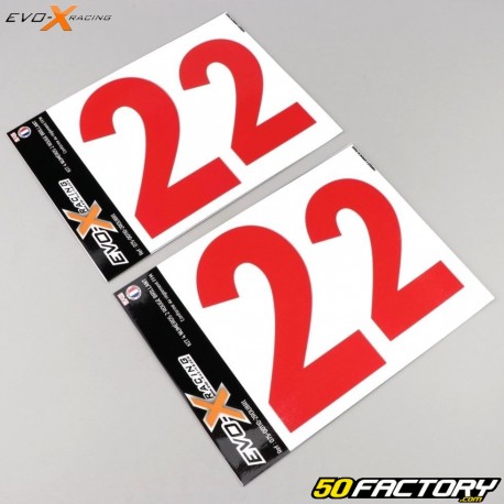 Numeri 2 Evo-X Racing rossi lucidi (set di 4)