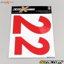 Números XNUMX Evo-X Racing  rojos brillantes (juego de XNUMX)