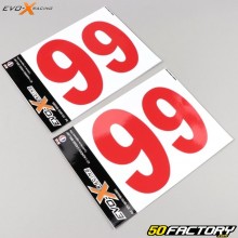 Number 9 Evo-X Stickers Racing shiny reds (set of 4)