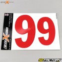 Numeri 9 Evo-X Racing rossi lucidi (set di 4)