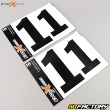 Nummer XNUMX Evo-X-Aufkleber Racing  mattes Schwarz (XNUMXer-Set)