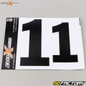 Números 1 Evo-X Racing pretos foscos (conjunto de 4)
