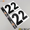 Números XNUMX Evo-X Racing  pretos foscos (conjunto de XNUMX)