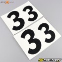 Numbers 3 Evo-X Racing matte blacks (set of 4)