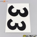 Numéros 3 Evo-X Racing noirs mat (jeu de 4)