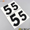 Números 5 Evo-X Racing pretos foscos (conjunto de 4)