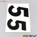 Zahlen 5 Evo-X Racing mattes Schwarz (4er-Set)