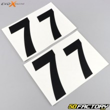 Números 7 Evo-X Racing pretos foscos (conjunto de 4)