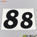 Números 8 Evo-X Racing negros mate (juego de 4)